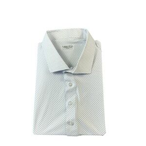 Collars & Co. White Gray Geometric Dress Collar Men's Polo Short Size 2XL NWOT